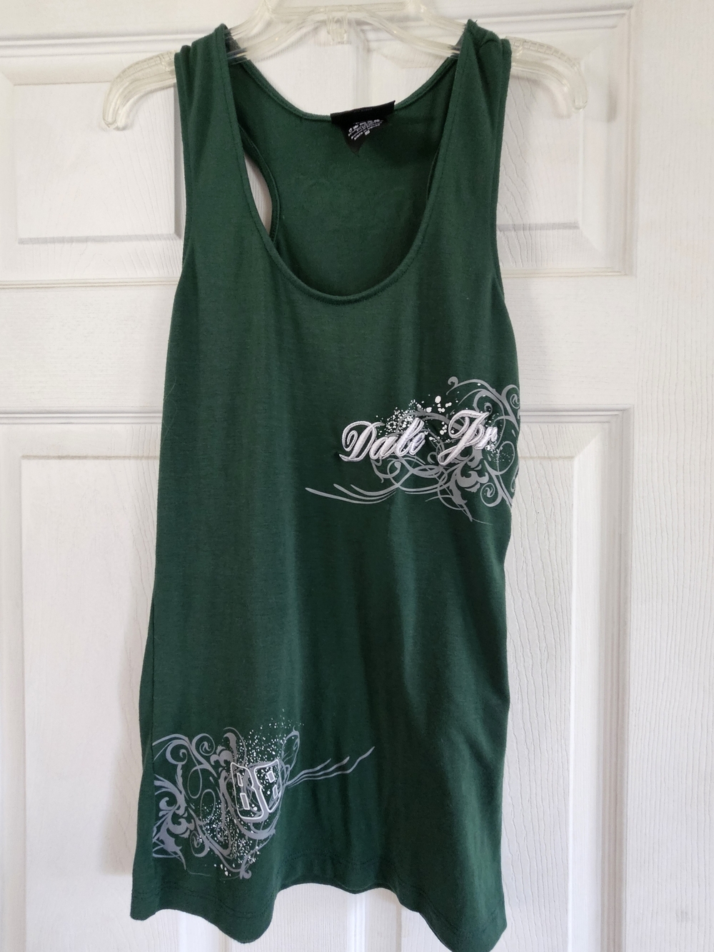 Dale JR Women's Forest Green Graphic Racerback Tank